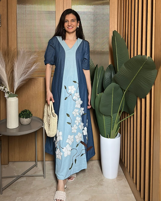 Wildflower Denim Maxi