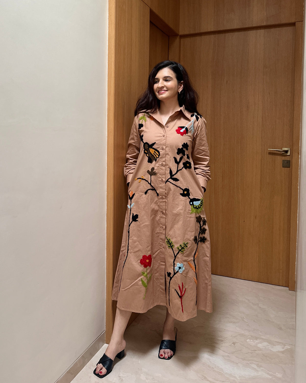 Vacation Birdie Dress (Brown)