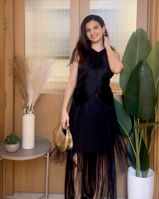After-party Black Tassel Dress