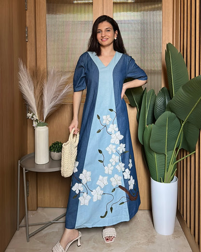 Wildflower Denim Maxi