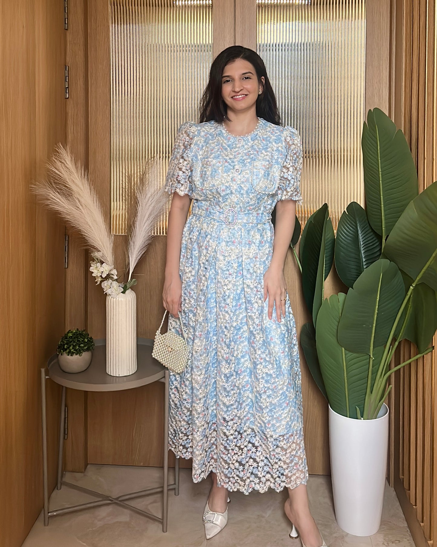 Sweet Peony Dress  (Blue)