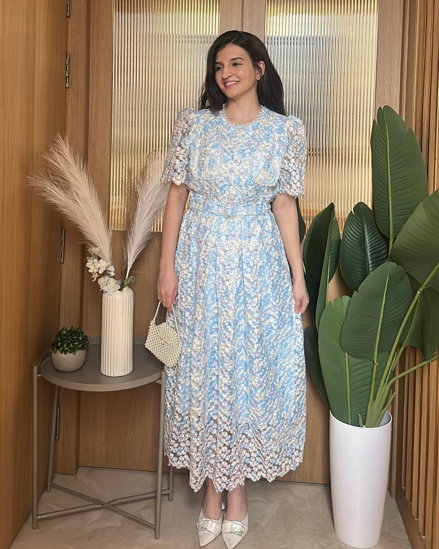 Sweet Peony Dress  (Blue)