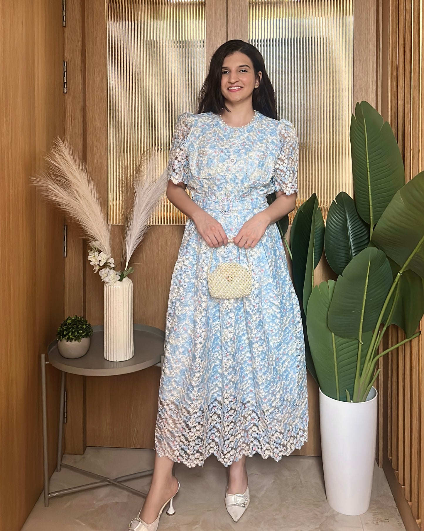 Sweet Peony Dress  (Blue)