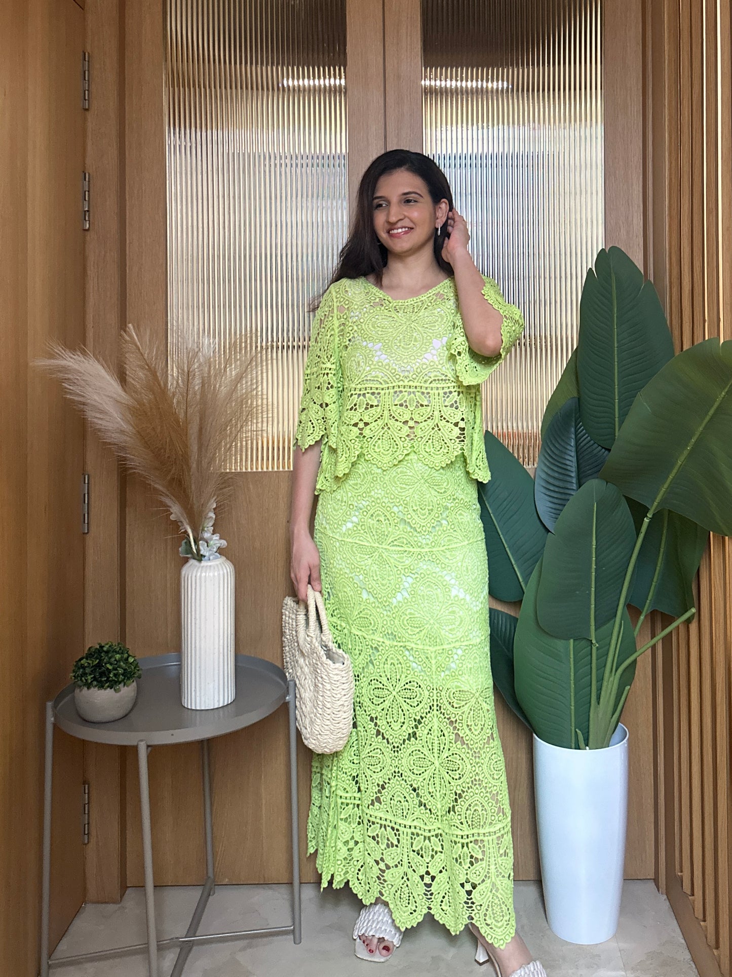 Crochet Hour Co-ord ( Neon Green )
