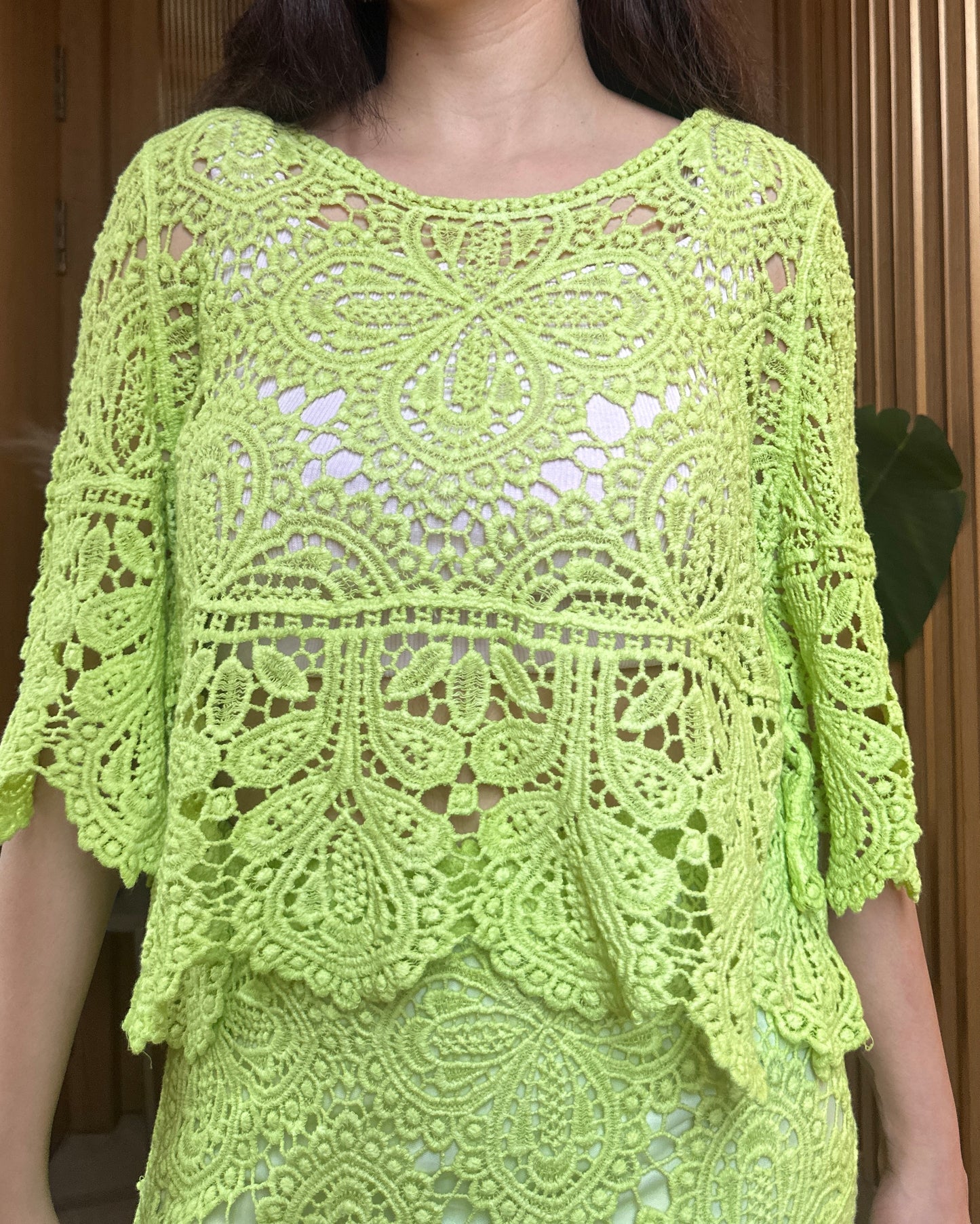 Crochet Hour Co-ord ( Neon Green )