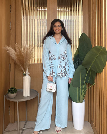 Powder Blue Butterfly Co-ords