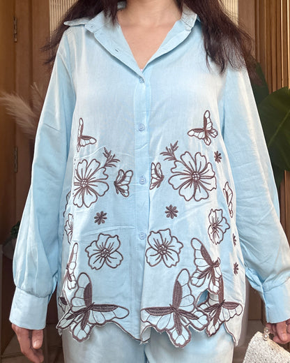 Powder Blue Butterfly Co-ords