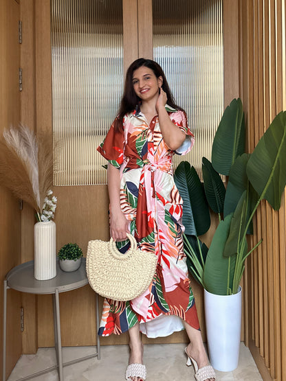 Tropical Print Dress