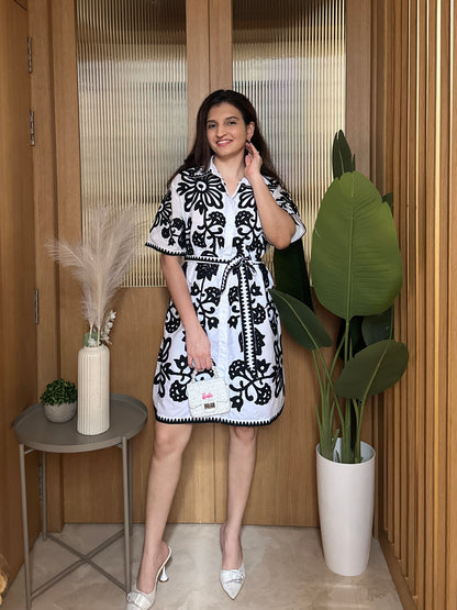 Monochrome Muse Dress ( Black )