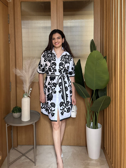 Monochrome Muse Dress ( Black )