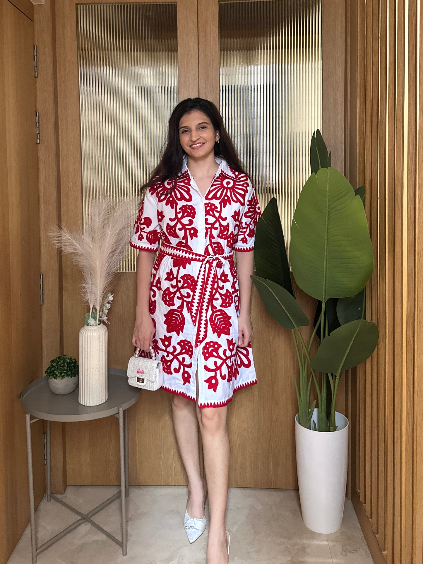 Monochrome Muse Dress ( Red )