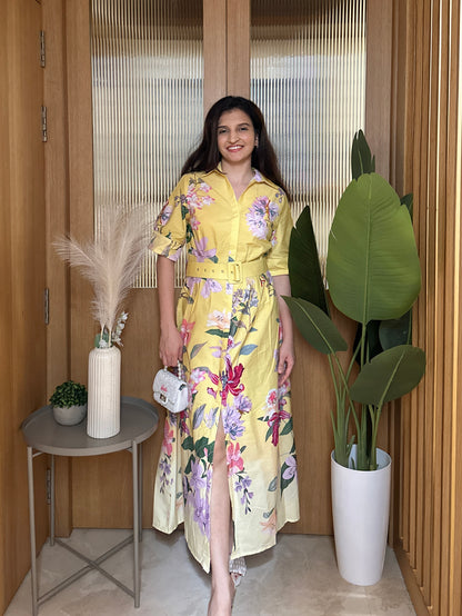 Citrus Bloom Shirt Dress