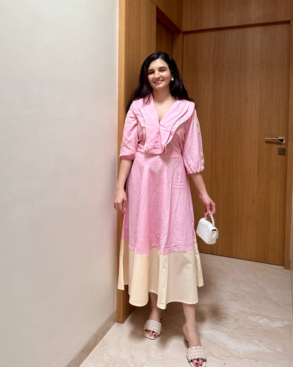 Bleu Hour Midi Dress ( Blush Pink )