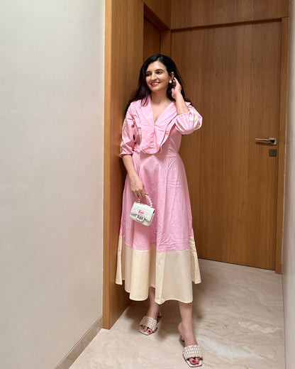 Bleu Hour Midi Dress ( Blush Pink )