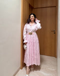 Rosette Lace Dress (Blush Pink)