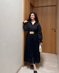 Rosette Lace Dress ( Black)
