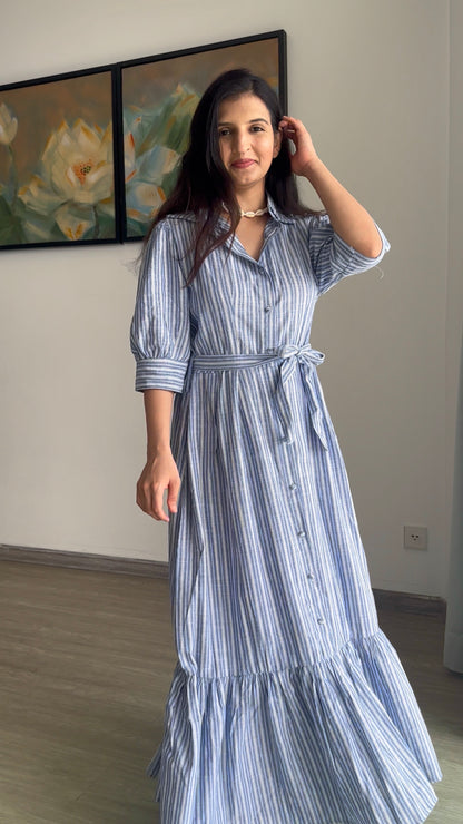 Coastline Blue Belted Dress