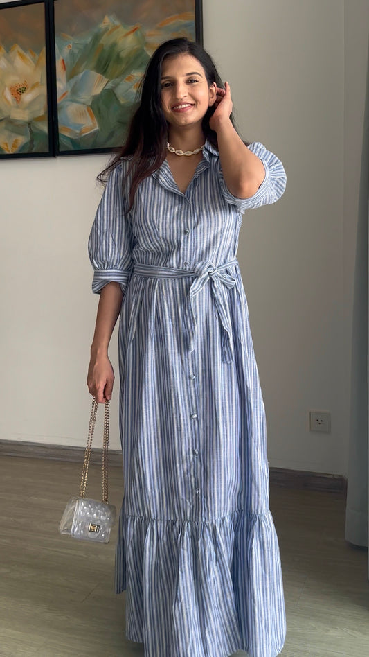 Coastline Blue Belted Dress