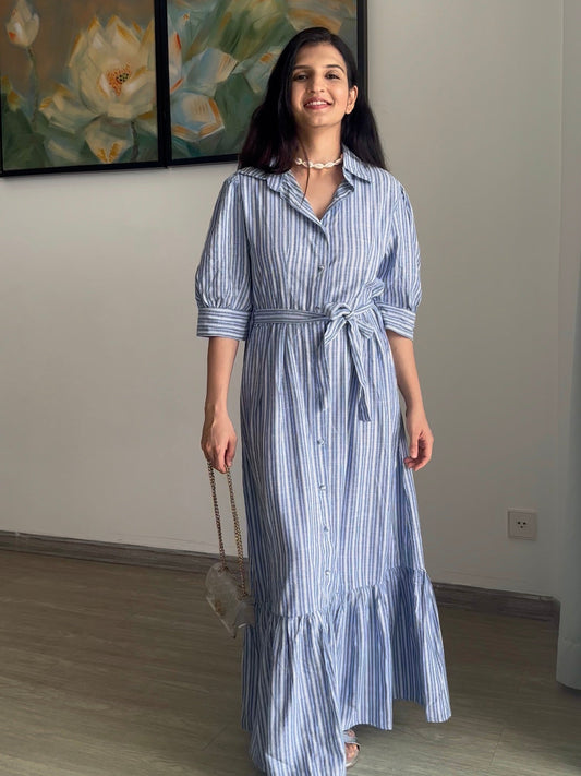 Coastline Blue Belted Dress