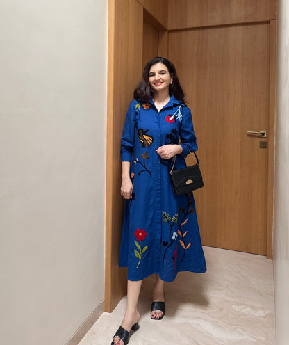 Vacation Birdie Dress (Royal Blue)