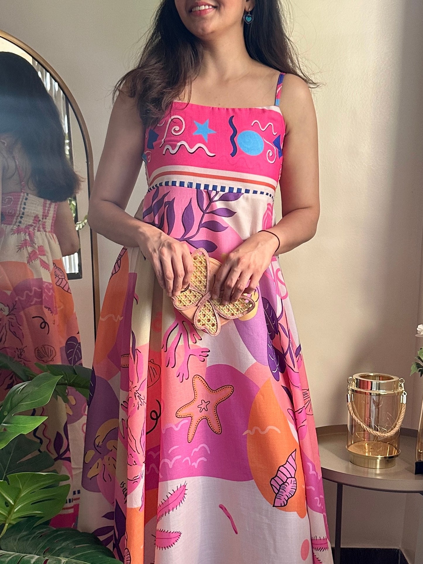 Coral Dreams Spaghetti Dress