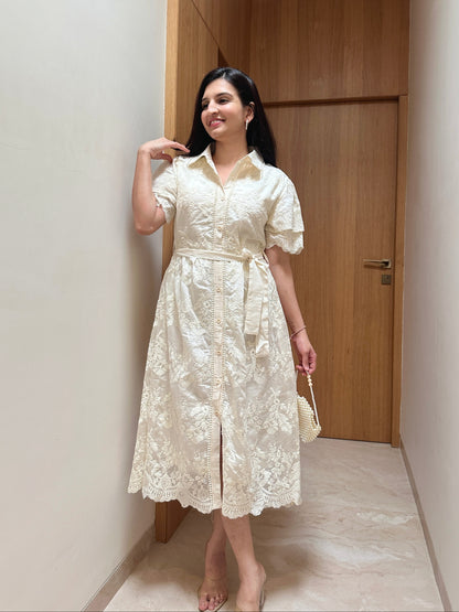 Vanilla Breeze Shirt Dress