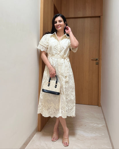 Vanilla Breeze Shirt Dress