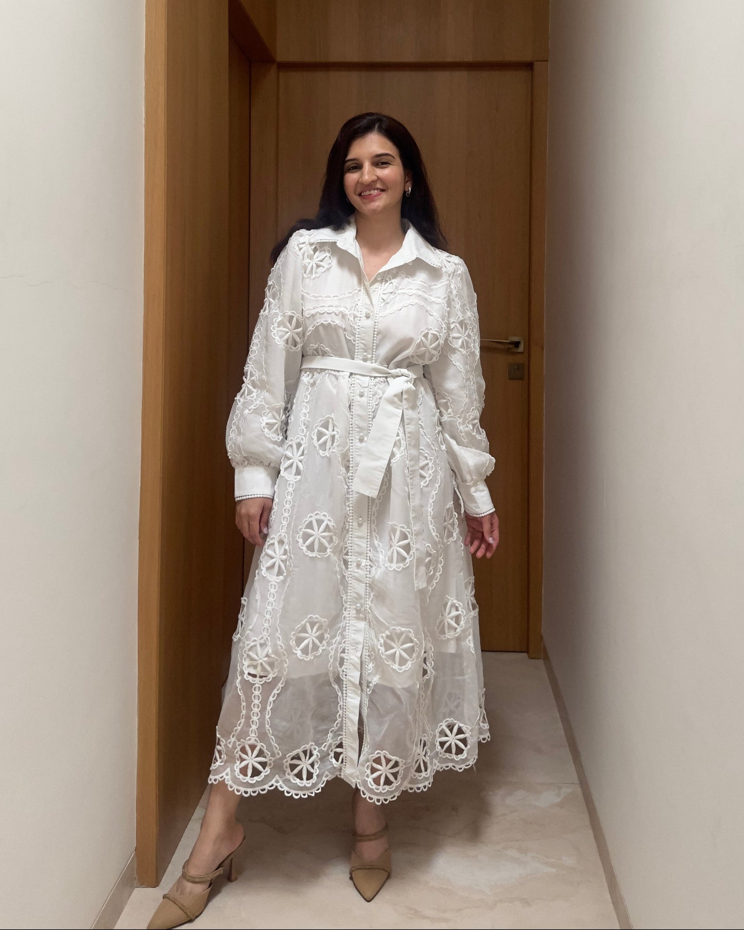 White Blossom Shirt Dress