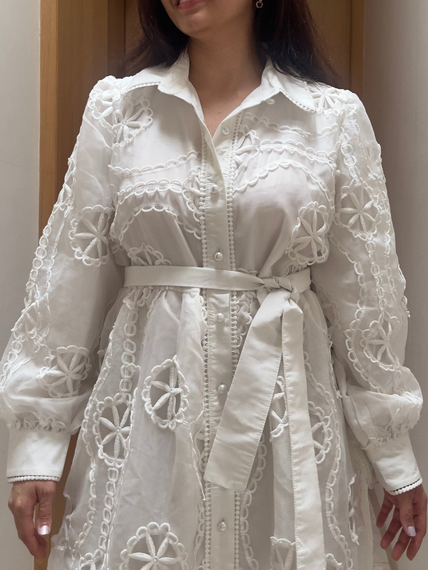 White Blossom Shirt Dress