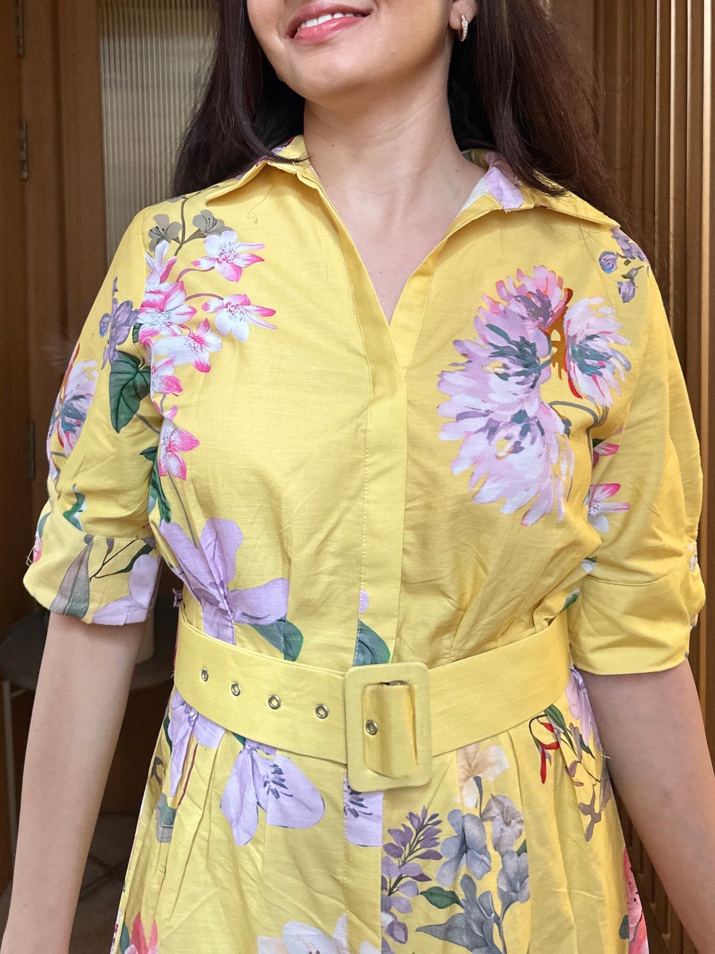 Citrus Bloom Shirt Dress