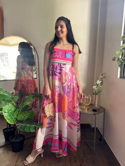 Coral Dreams Spaghetti Dress