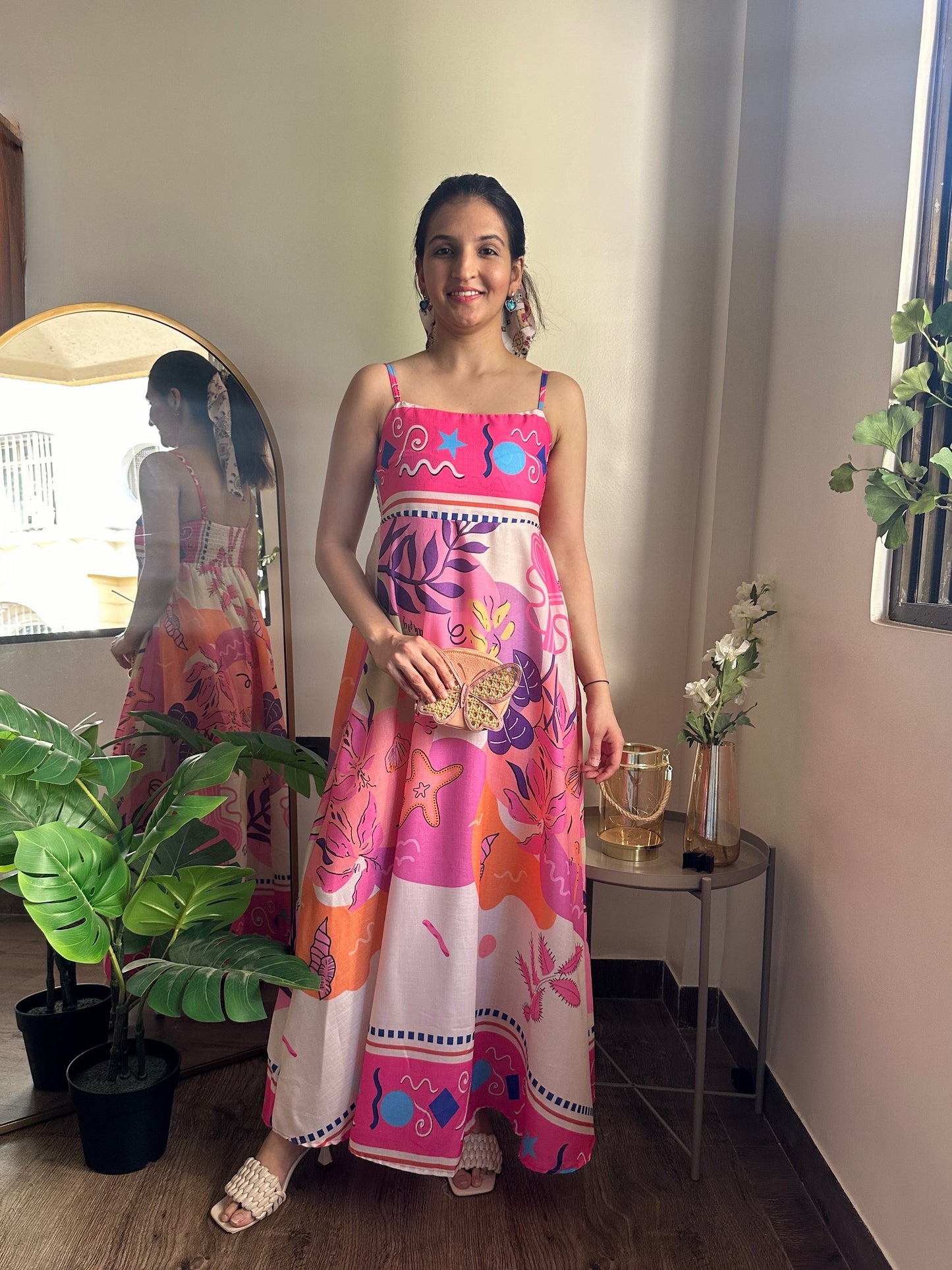 Coral Dreams Spaghetti Dress