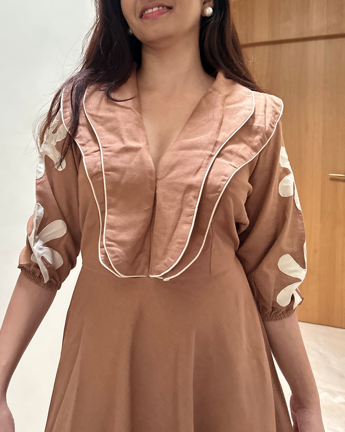 Bleu Hour Midi Dress ( Brown)