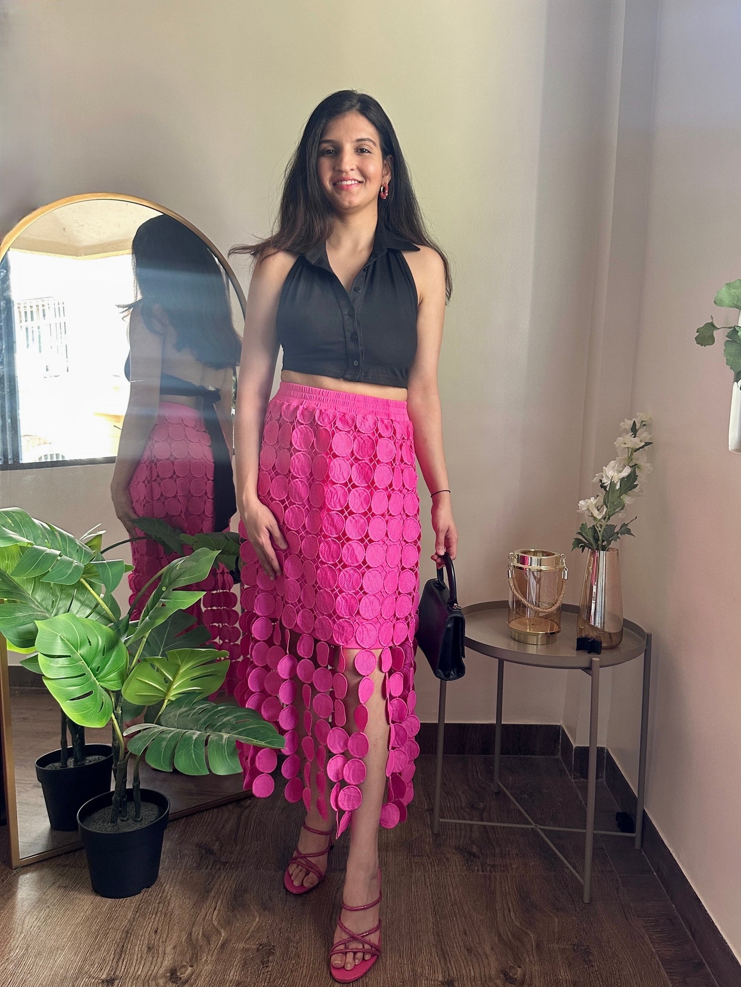 Pink Cascade Skirt