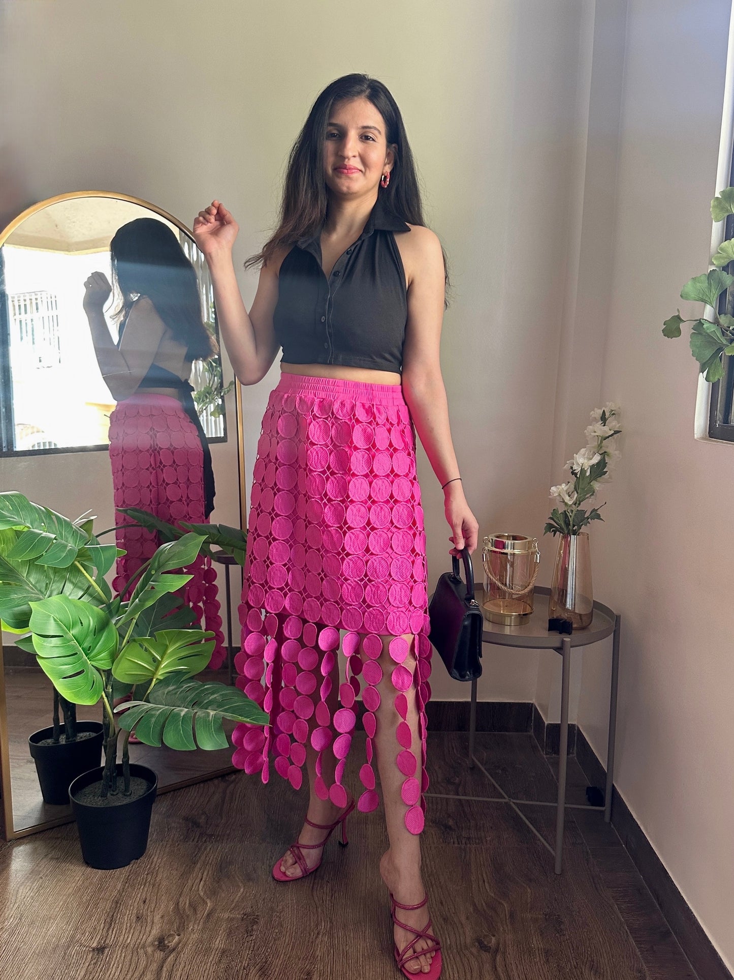 Pink Cascade Skirt