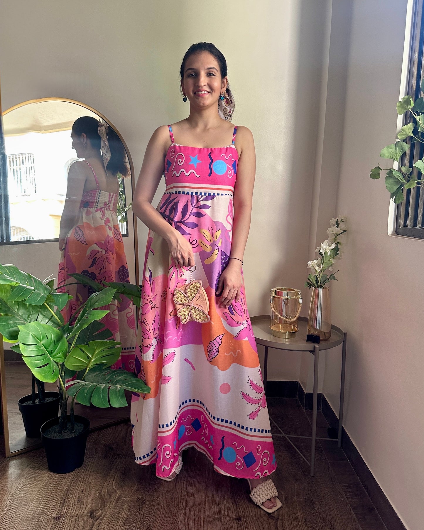 Coral Dreams Spaghetti Dress