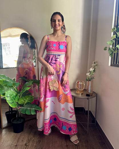 Coral Dreams Spaghetti Dress