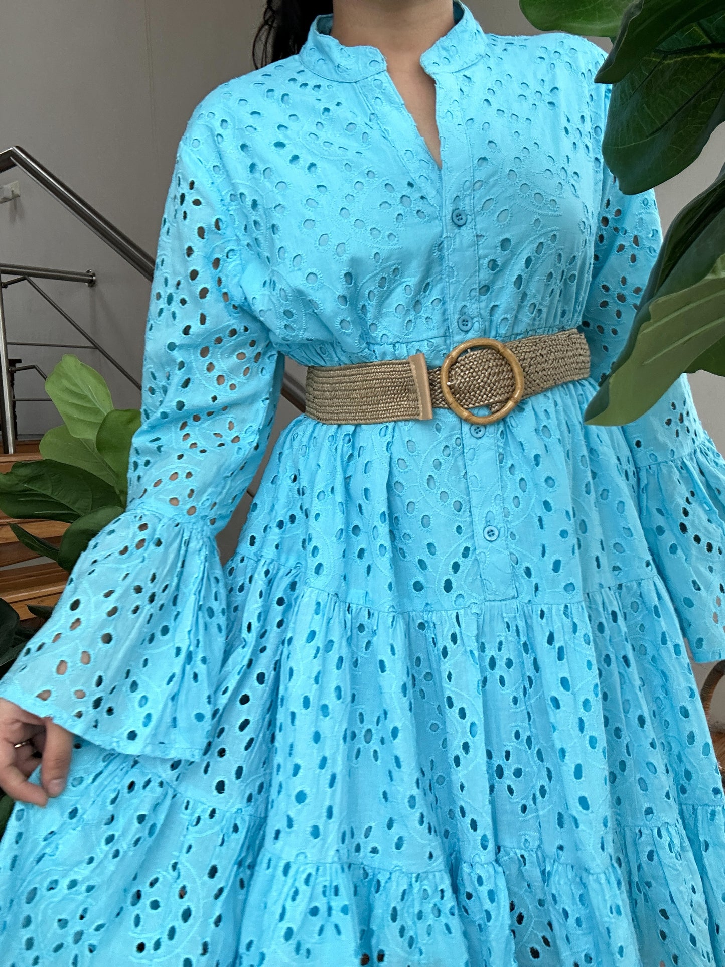 Ocean Eyelet Short Dress