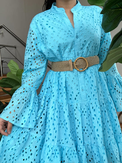 Ocean Eyelet Short Dress