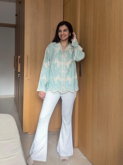 Bow Elisè Shirt (Mint)