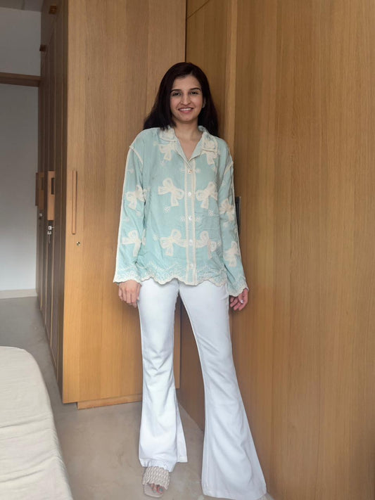 Bow Elisè Shirt (Mint)