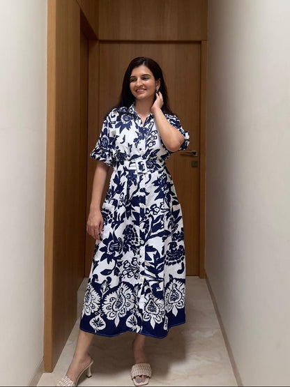 Midnight Garden Shirt Dress