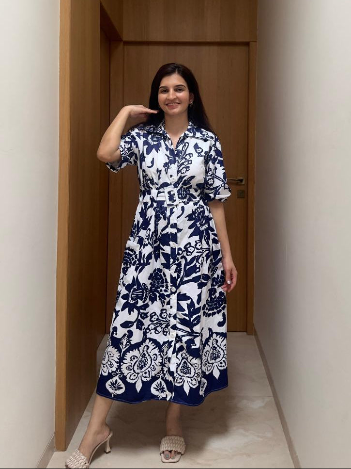 Midnight Garden Shirt Dress