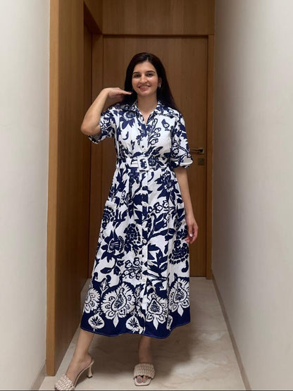 Midnight Garden Shirt Dress