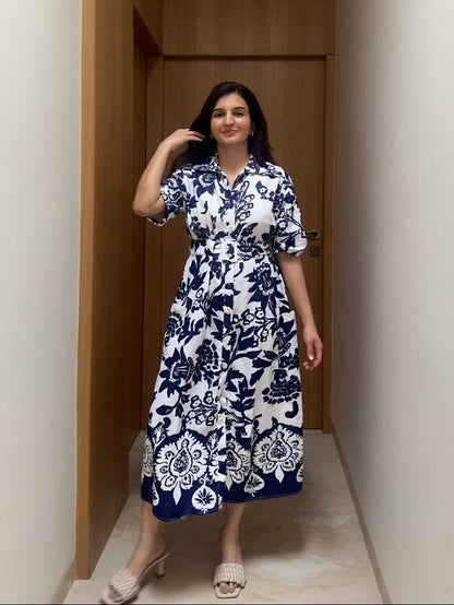 Midnight Garden Shirt Dress